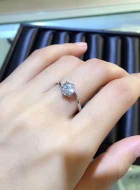 六爪圆形莫桑戒指空托