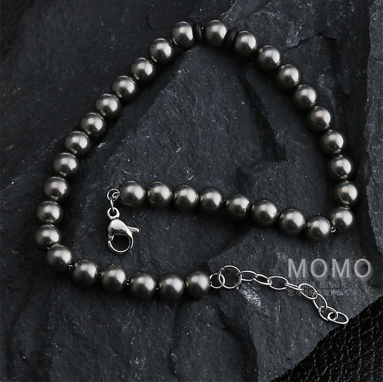 JAPAN METAL GERMANIUM RADIATION PROOF LADIES MENS BRACELET BALL BEADS BUDDHA BEADS PURE TITANIUM STEEL BRACELET HEALTH GIFT WRIST ACCESSORIES