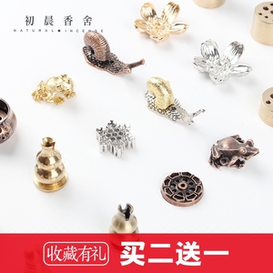 纯铜家用九孔小葫芦香插莲花盘香架线香台香座个性创意檀香藏香插