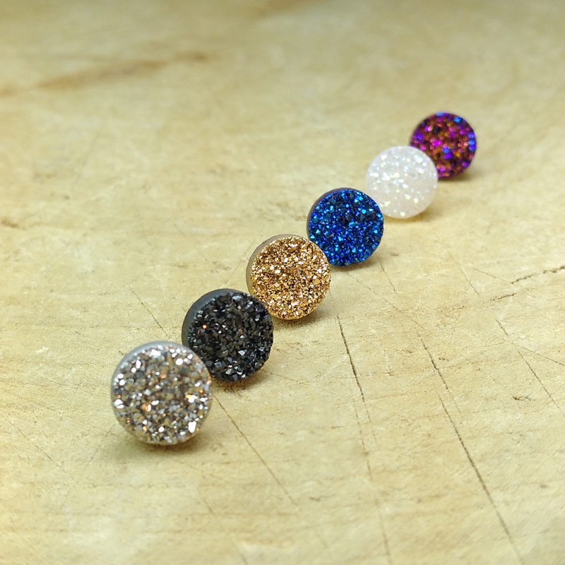 天然水晶耳钉男女学生时尚