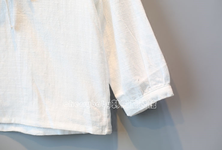 Chemise fille à manche longue en lin - Ref 2085566 Image 4