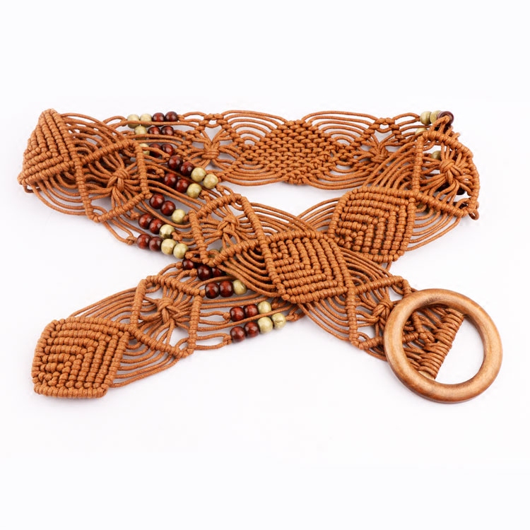 民族风手工编织腰带女配裙子复古休闲腰封装饰连衣裙波西米亚配饰