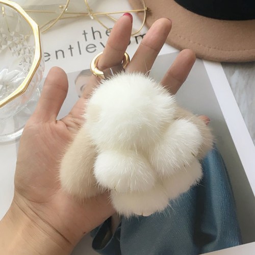 迷你版进口水貂毛装钥匙扣