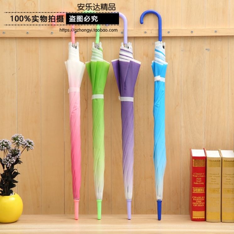渐变色环保雨伞 创意纯色POE塑料加厚透明环保伞 个性自动长柄伞在类目 居家日用, 伞/雨具/防雨/防潮, 伞中 - 来自Buy2taobao.com提供专业的淘宝代购服务
