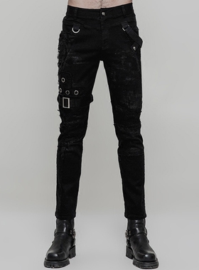 ╋魔叹╋PUNK RAVE蒸汽朋克STEAM哥特GOTHIC摇滚ROCK男长裤 WK319
