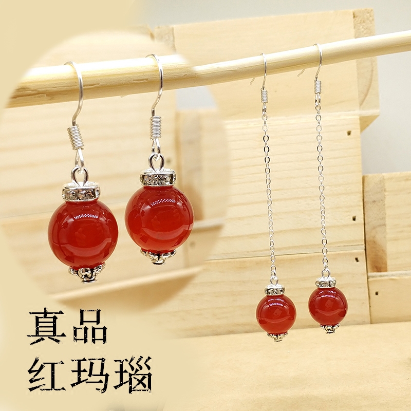 天然红玛瑙耳坠宫廷复古延禧攻略