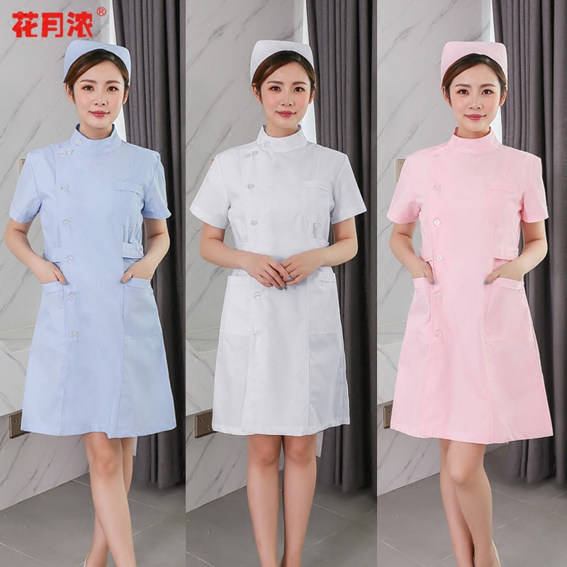 护士服立领白大褂短袖医生服女夏季短袖药店美容院师工作服修身在类目 女装/女士精品, 套装/学生校服/工作制服, 医护制服中 - 来自Buy2taobao.com提供专业的淘宝代购服务