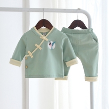 宝宝春装套装男012一3-4岁潮婴儿秋季衣服唐装小孩女童汉服两件套