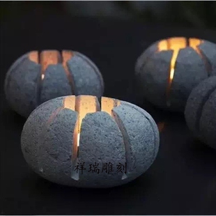 仿古石雕灯塔庭院日式石灯笼摆件户外景观园林装饰大理石草坪地灯