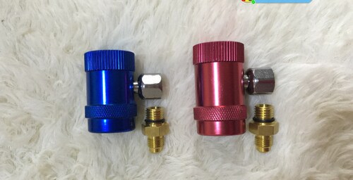 R1234YF汽车空调制冷加氟可调快速接头加液阀气门芯阀座QC-1234YF