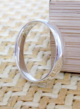 简约光面纯银戒指999足银男女情侣对戒子白银饰品尾戒小指环食指