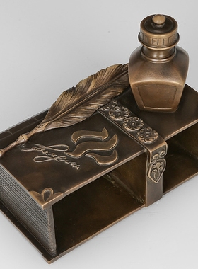 铜雕便签/名片置物盒SA587工艺礼品酒店家居办公摆件精品新品包邮