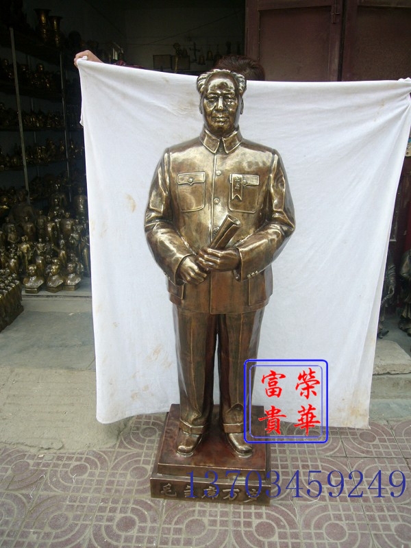 荣华富贵新款纯铜开国大典站像毛泽东全身复古怀旧伟人雕像摆件