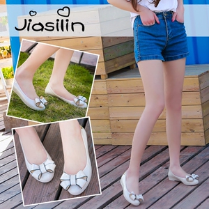 果冻玫瑰结花 平底女鞋糖果鞋 圆头平底鞋果冻鞋休闲鞋百搭懒人鞋