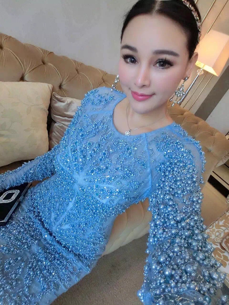new pattern High-end sexy Package hip Nail bead Evening Luxurious Big have cash less than that is registered in the accounts Show thin fashion Long sleeve full dressin the Women's clothing/Boutique , Wedding/Cheongsam/Formal dress , Formal dress/Evening  category - from Buy2taobao.com to provide professional Taobao agent buy service