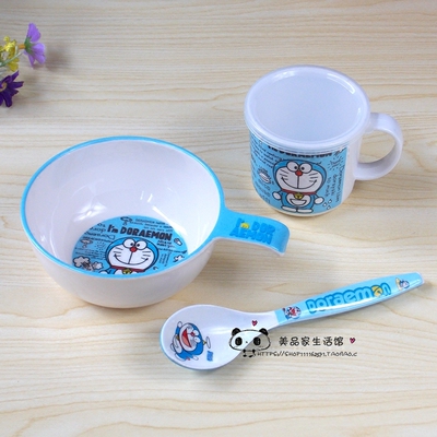 kitty卡通手柄餐具套装饭碗
