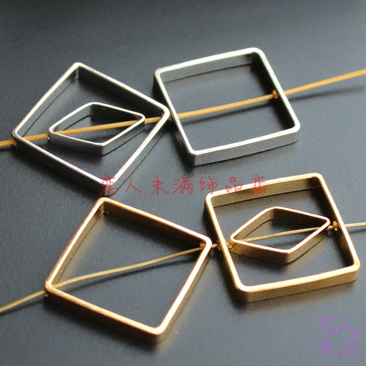 纯铜电镀金色棱形隔珠