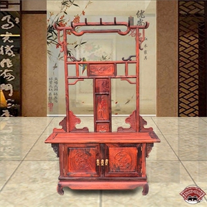 新款老挝大红酸枝多功能鞋柜衣帽柜组合门厅衣帽架玄关柜挂衣架换