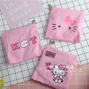 卡通 hellokitty凯蒂猫卫生棉包 纯棉零钱包小布包收纳包零钱包