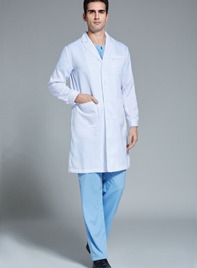 春秋装男式欧版长袖白大褂口腔科医生整形医院牙科外套工作服