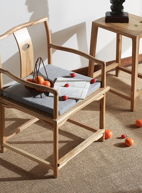 老榆木圈椅 官帽椅实木茶椅单人禅椅新中式靠背椅子仿古家具禅意