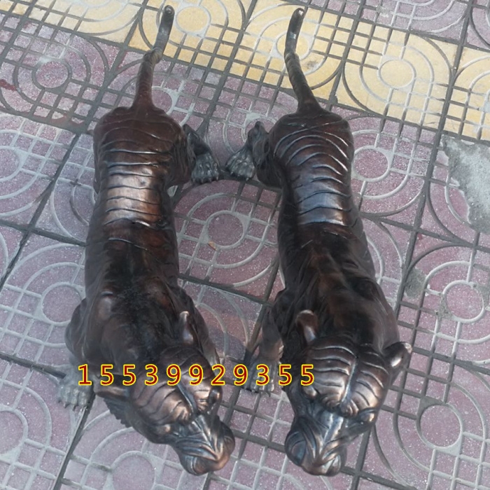 黄铜老虎镇宅生肖动物门厅工艺品