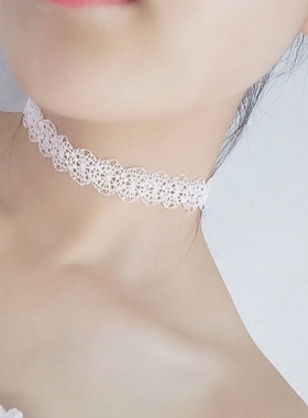 原宿黑色蕾丝短款项圈脖子饰品