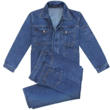 Демисезонный джинсовый износостойкий хлопковый комбинезон, увеличенная толщина