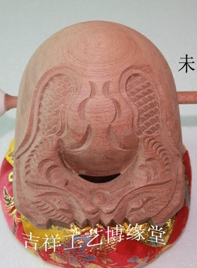博缘品牌木鱼工厂店柚木整木原木色精雕3.5-20寸未上油漆