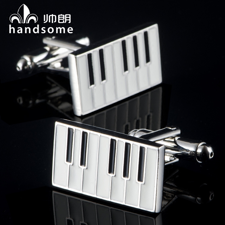 键盘造型袖扣男士正装礼服法式衬衫袖口扣音乐文化袖钉送礼盒包邮