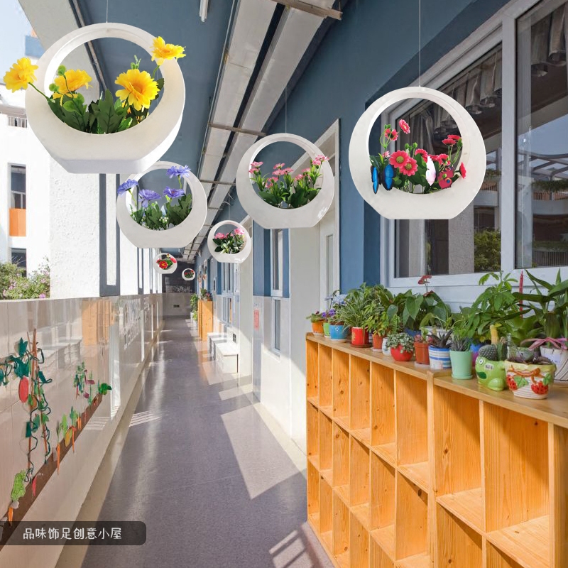 幼儿园空中吊饰环创教室挂件花篮