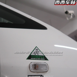 西西车贴 新飞度GK5十代思域FC1思铭FD2绿黑TP小人三角贴反光贴纸