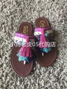 美国代购Circus by Sam Edelman Brice 流苏平底夹脚凉鞋 36现