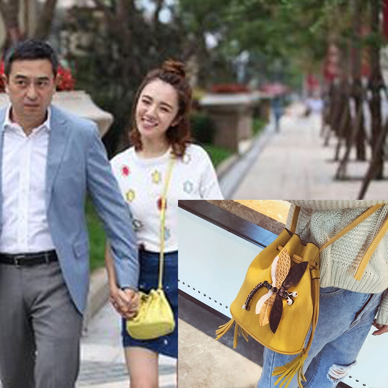 我的体育老师王晓晨王小米同款包包韩版百搭简约单肩斜跨水桶包女