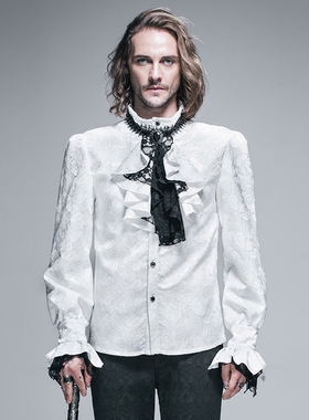 ╋魔叹╋ DEVIL FASHION 歌特GOTHIC复古男士衬衫配领花 SHT01002