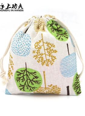 Kongfu In Hands/手上功夫棉麻束口文玩锦囊小布袋首饰袋旅行收纳