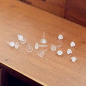 防过敏透明树脂耳针耳钉 6mm平面针配耳堵diy饰品配件耳饰配件1对