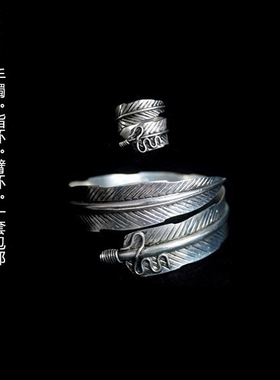 民族风羽毛复古食指手镯