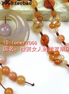 饰品乳白色玛瑙原石项链