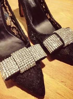 水钻蝴蝶结鞋扣shoeclips熔胶