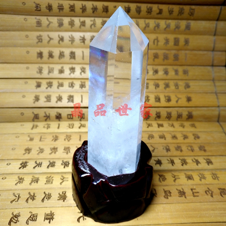 고품질 천연 화이트 크리스탈 육각 프리즘 장식품 원석 육면체 크리스탈 기둥 홈 오피스 책상 장식품