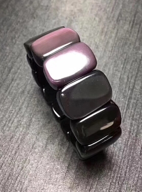 天然黑曜石方形手链