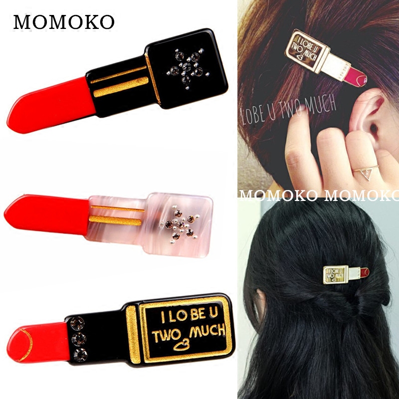 新品日本小众贵牌 SAN同款时尚潮流发饰 镶钻口红造型鸭嘴夹边夹|msdalam kategori Aksesori/Barang Kemas Fesyen, Aksesori rambut - dari Buy2taobao.com untuk memberikan perkhidmatan ejen Taobao profesional membeli
