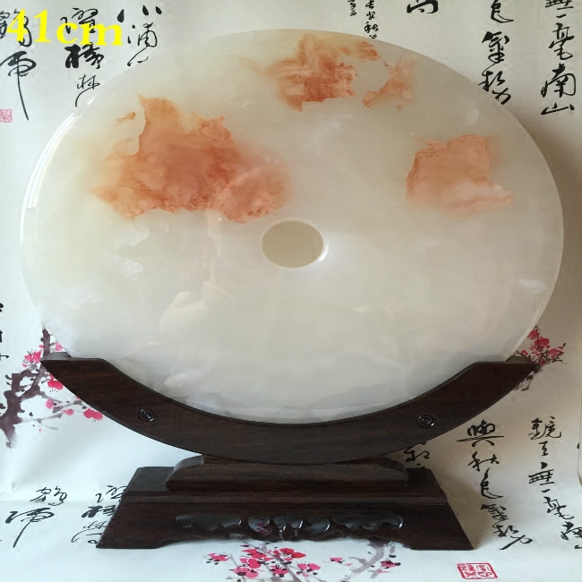 天然和氏璧玄关电视柜玉石平安扣