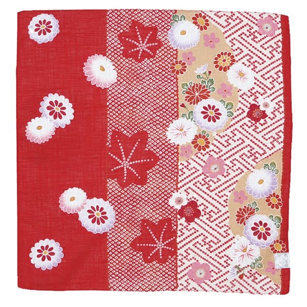 日本代购大方巾包巾手巾手绢手帕浪漫枫叶花朵风景日系清新风格