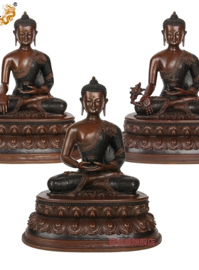 纯铜尼泊尔摆件三宝佛