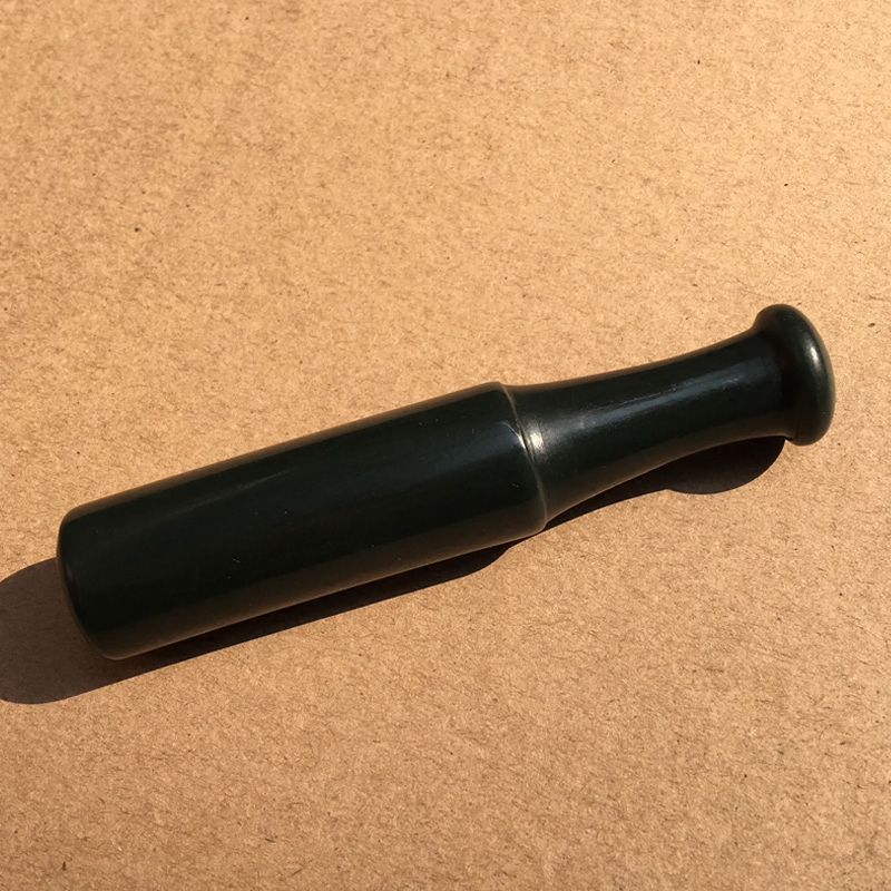 天然新疆和田玉烟嘴转运护身男款青玉玉石汗烟嘴手把件送证书