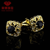 英博 法式金属袖扣 镶嵌工艺亮钻法式衬衫袖钉 cufflinks g769