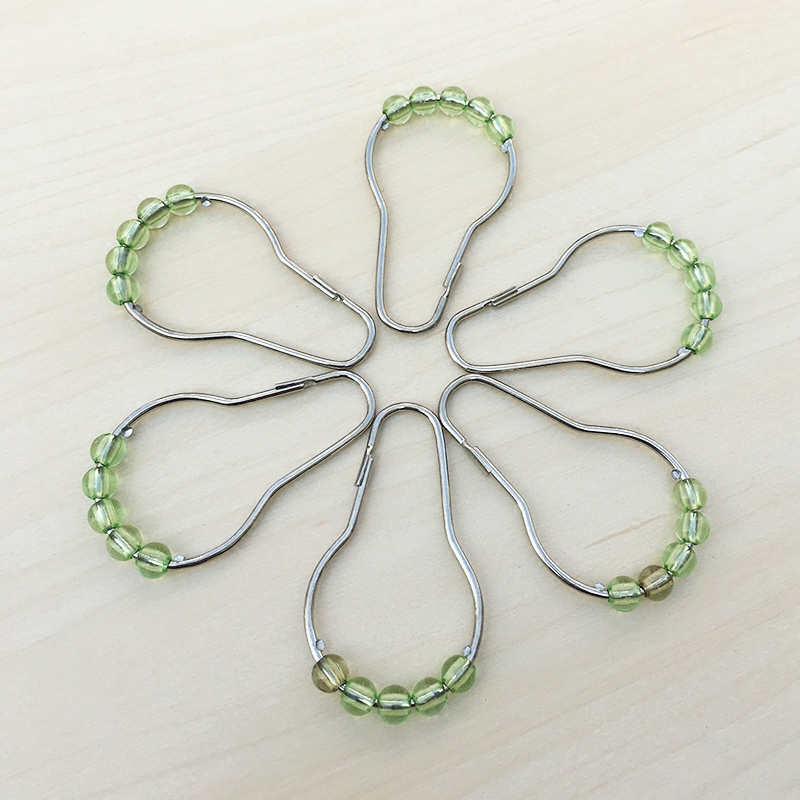 优质浴帘扣 葫芦型五珠滚珠 金属浴帘挂钩 浴帘环 金属钩浴帘配件