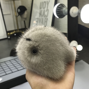 挂饰 超可爱河豚皮草挂件 钥匙扣 进口水貂毛小海豚皮草挂件 cc家